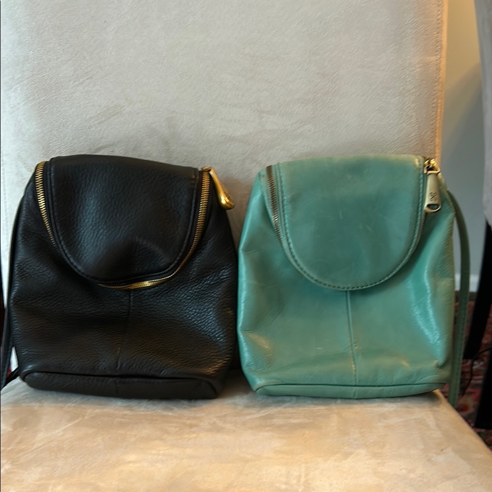 HOBO Black and Green Leather crossbody bags